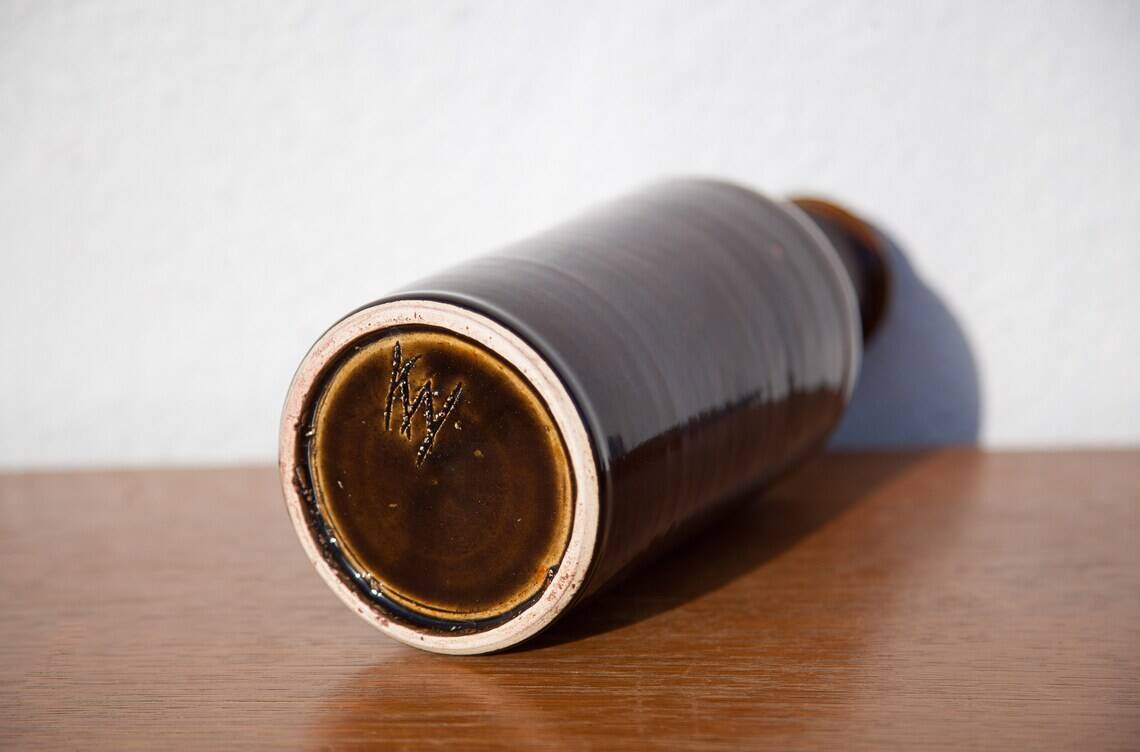 Ceramic signed Kate Weaver, ceramic bottle, signed pottery, interior decoration, 70'