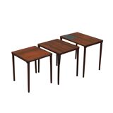 Set of three rosewood tables, Danish design, 1960s, production: Denmark