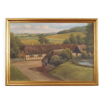 Painting „The German Village”, Scandinavian design, by B. Möller