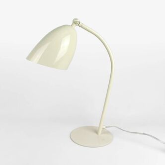 Lampe métal beige argile articulée réflecteur tulipe