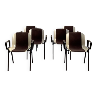 Set of 6 Albert Jacob / Grofillex bridge armchairs 1970