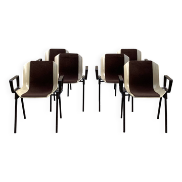 Set of 6 Albert Jacob / Grofillex bridge chairs 1970