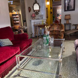 Glass and plexiglass coffee table 1960