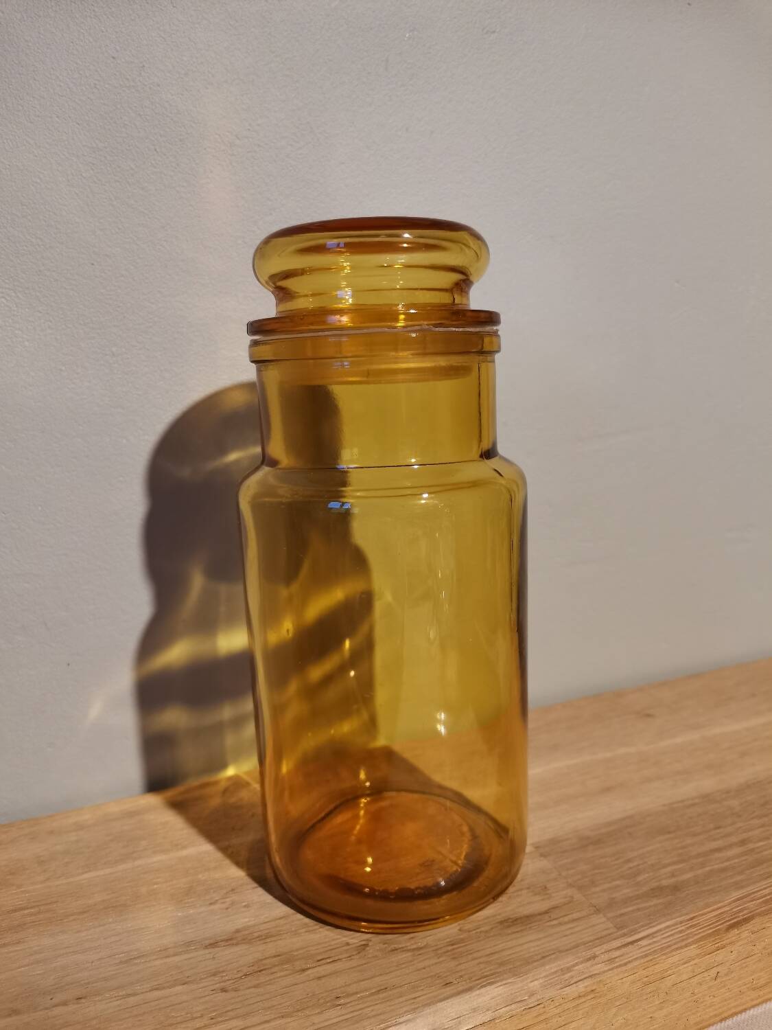 Hermetic glass jar vintage apothecary style yellow jar made in Italy
