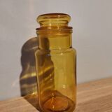 Hermetic glass jar vintage apothecary style yellow jar made in Italy
