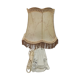 Crystal foot lamp and skin and fringed lampshade