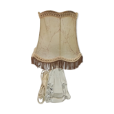 Crystal foot lamp and skin and fringed lampshade