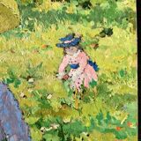 Suzanne Eisendieck (1908-1998) - Oil on canvas - "Sunday in the fields" - Signed