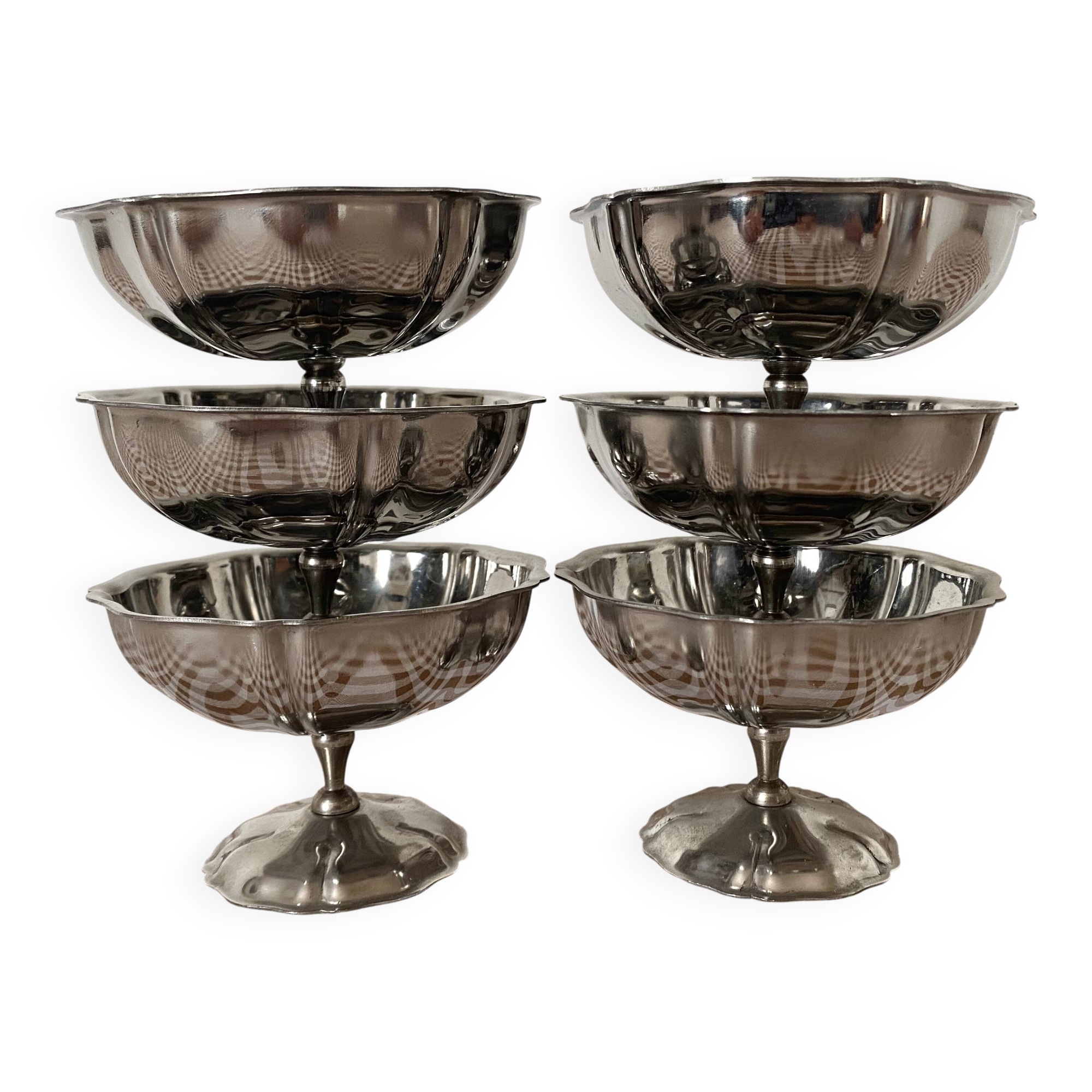 Coupes à glace en inox vintage