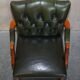 Fauteuil de bureau Chesterfield vintage en cuir Regency patiné