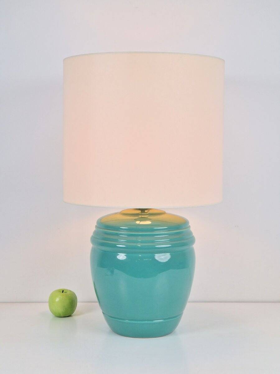 Table Lamp in Mint Porcelain from Laura Ashley, 1980s