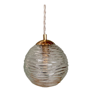 Suspension globe vintage en verre