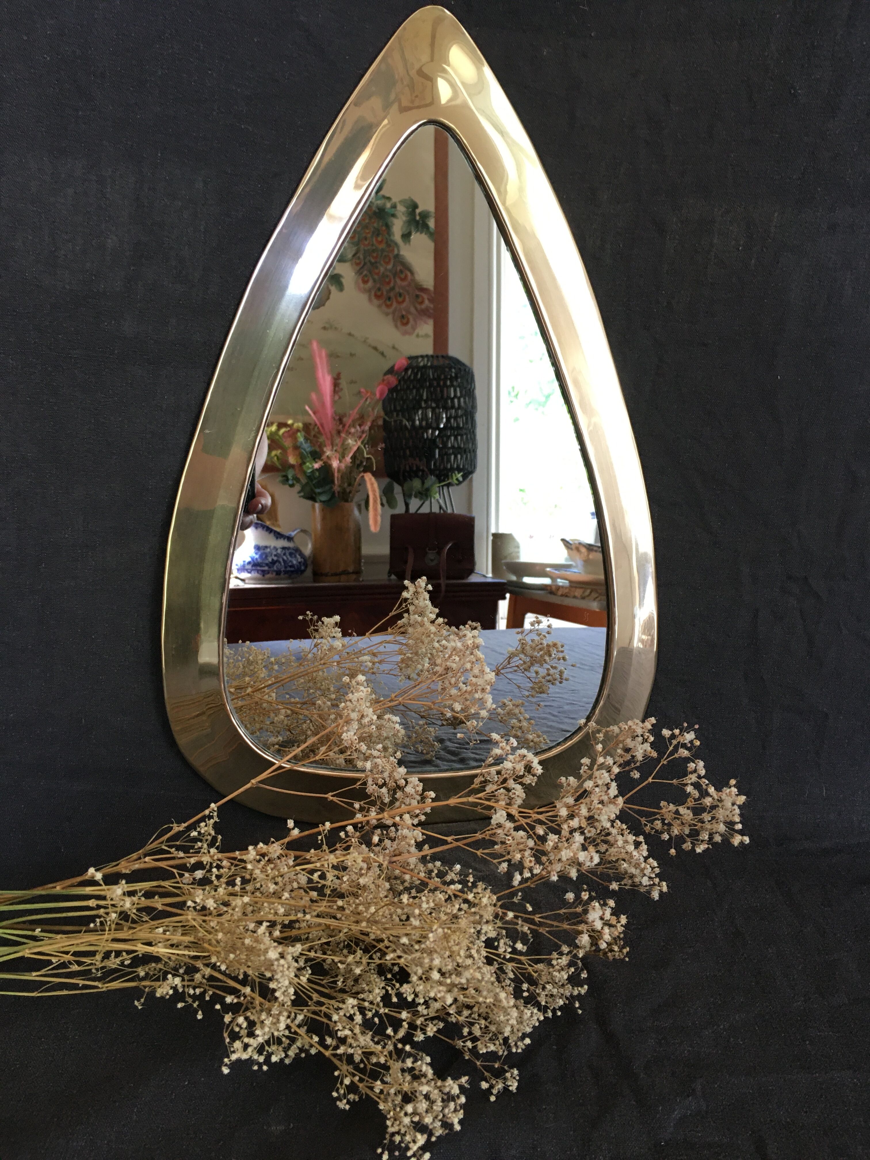 Golden drop mirror   28x42cm