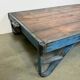 Large blue industrial coffee table cart, 1960s