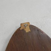 Oval gold mirror with faceted edge, 1950s