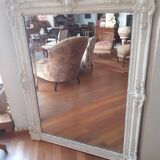 Fireplace mirror painted white 102x130cm