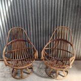 Wicker rattan armchair