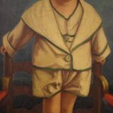 Peinture italienne portrait d'enfant signée et datée