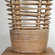 Porte parapluie en bambou et rotin, années 50