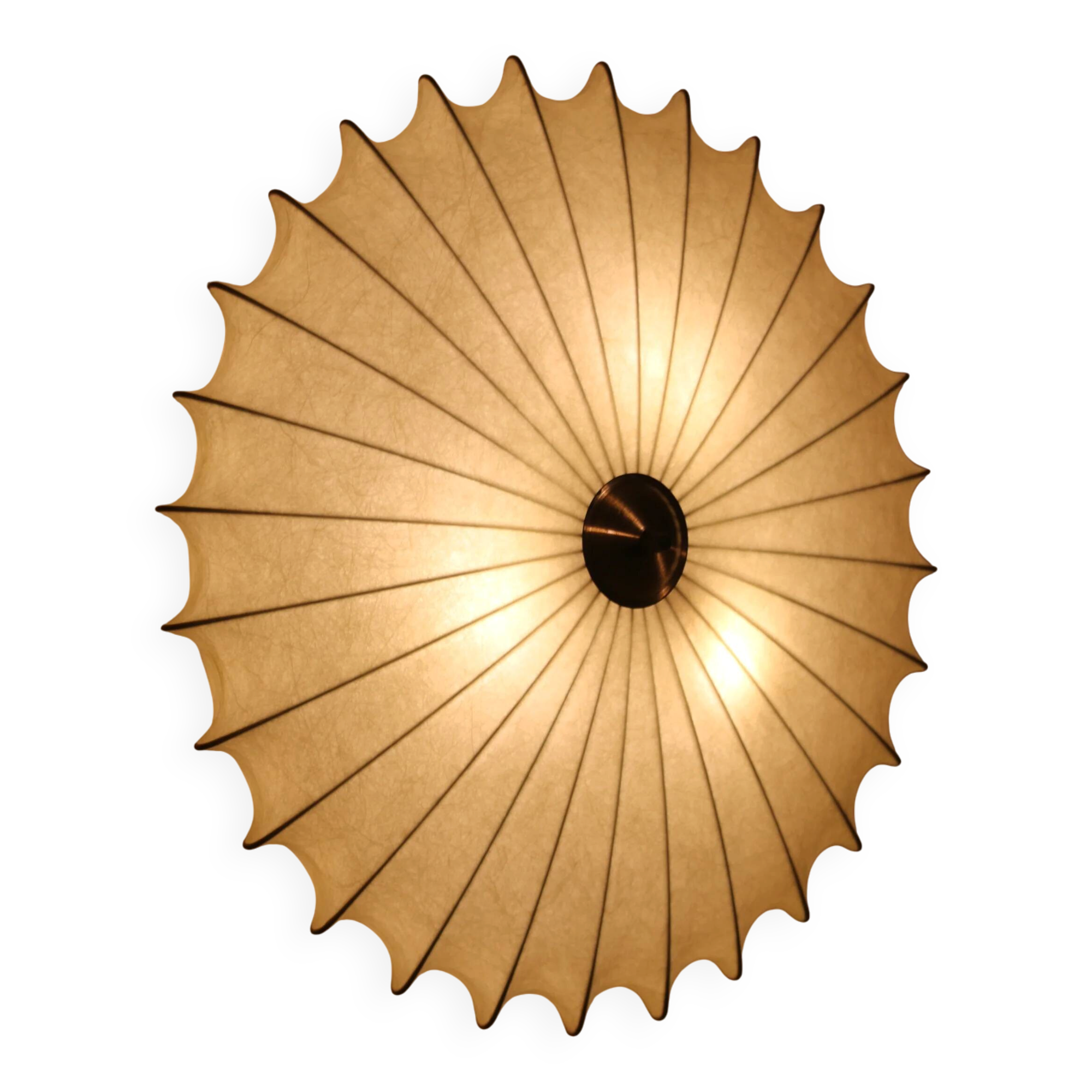 Sculptural cocoon light – mid-century Goldkant wall & ceiling lamp by Friedel Wauer