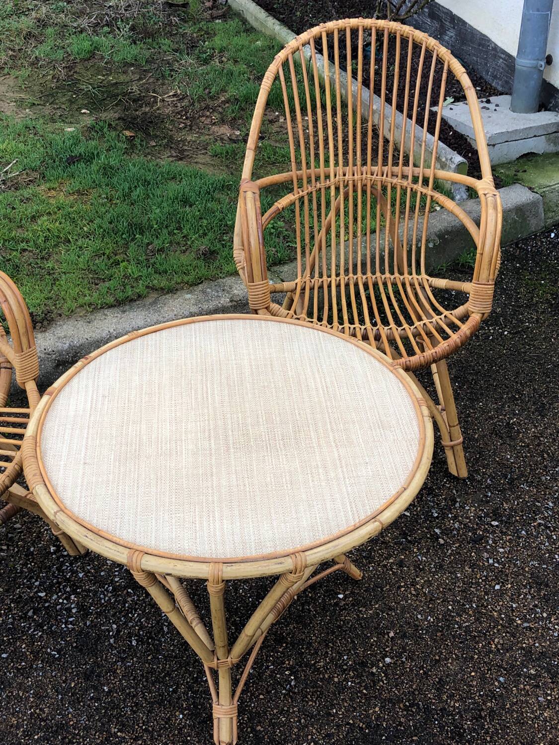 Vintage rattan bamboo wicker garden furniture set