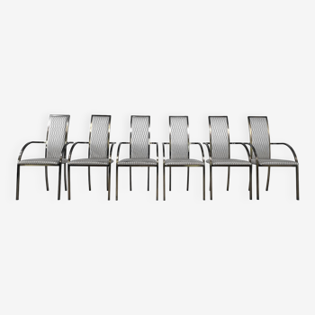 Suite de 6 chaises en métal et tissu par BC Design