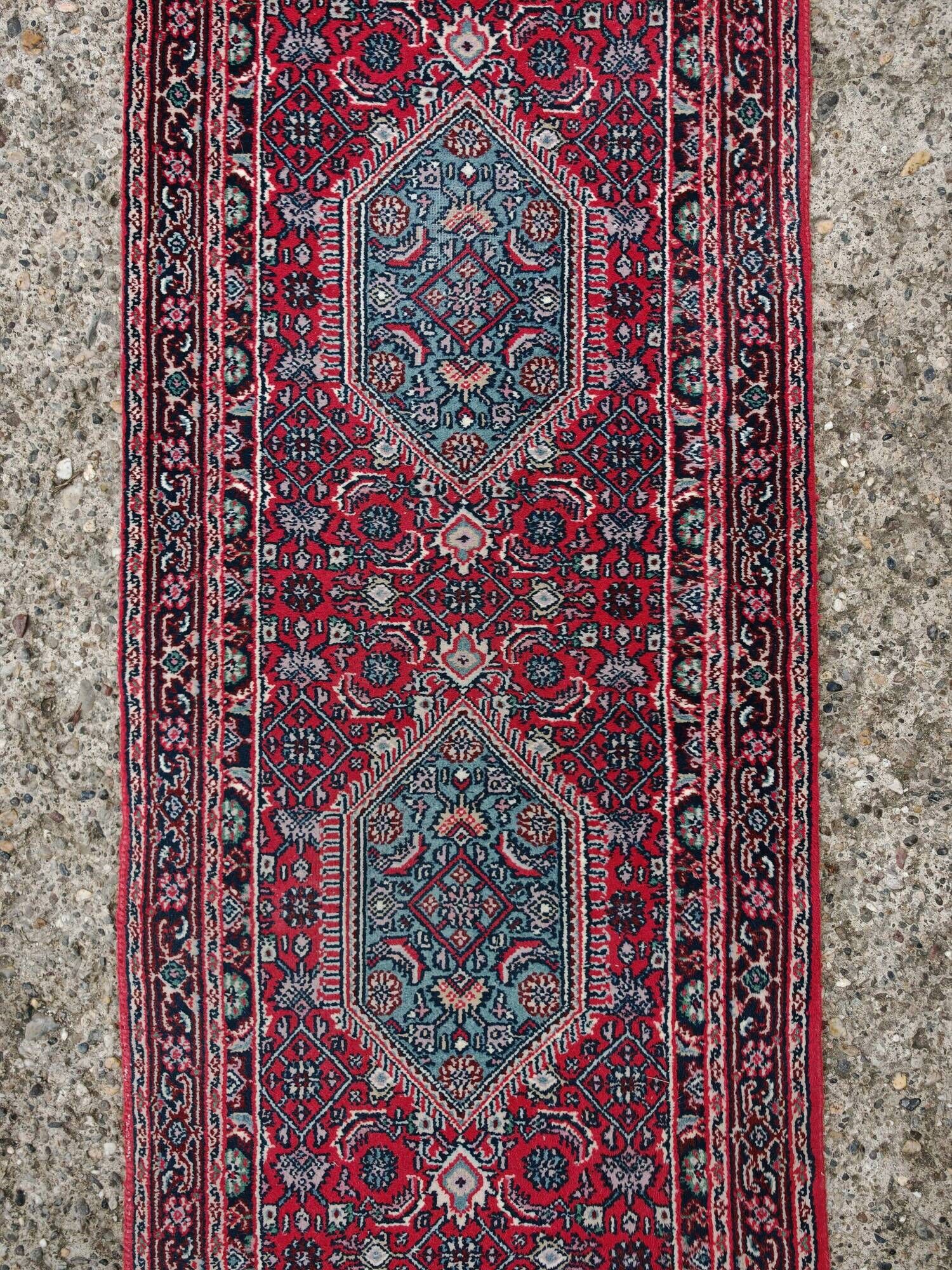 Tapis coureur Bidjar vintage noué main années 1950