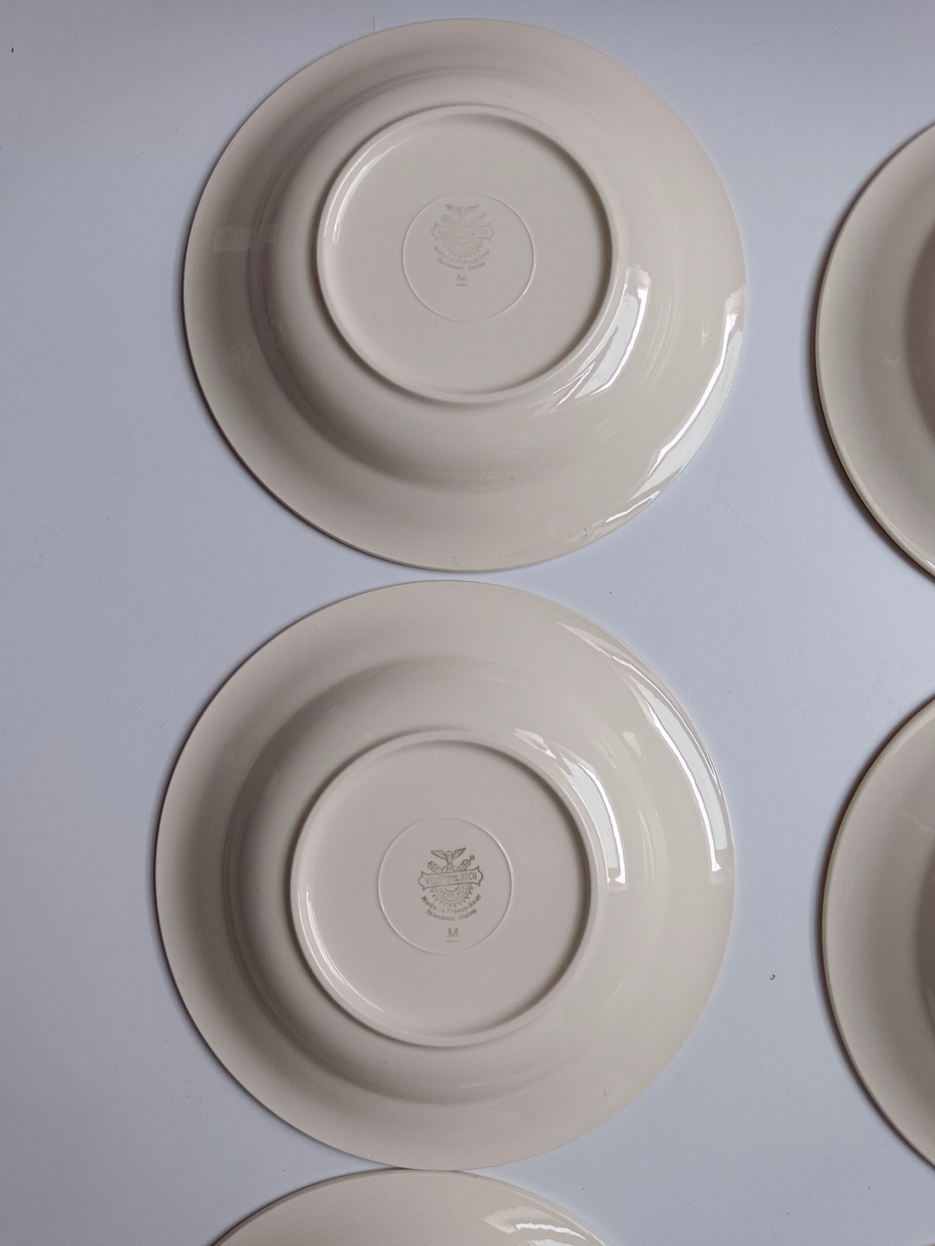 6 Assiettes Villeroy et Bloch beiges et dorées