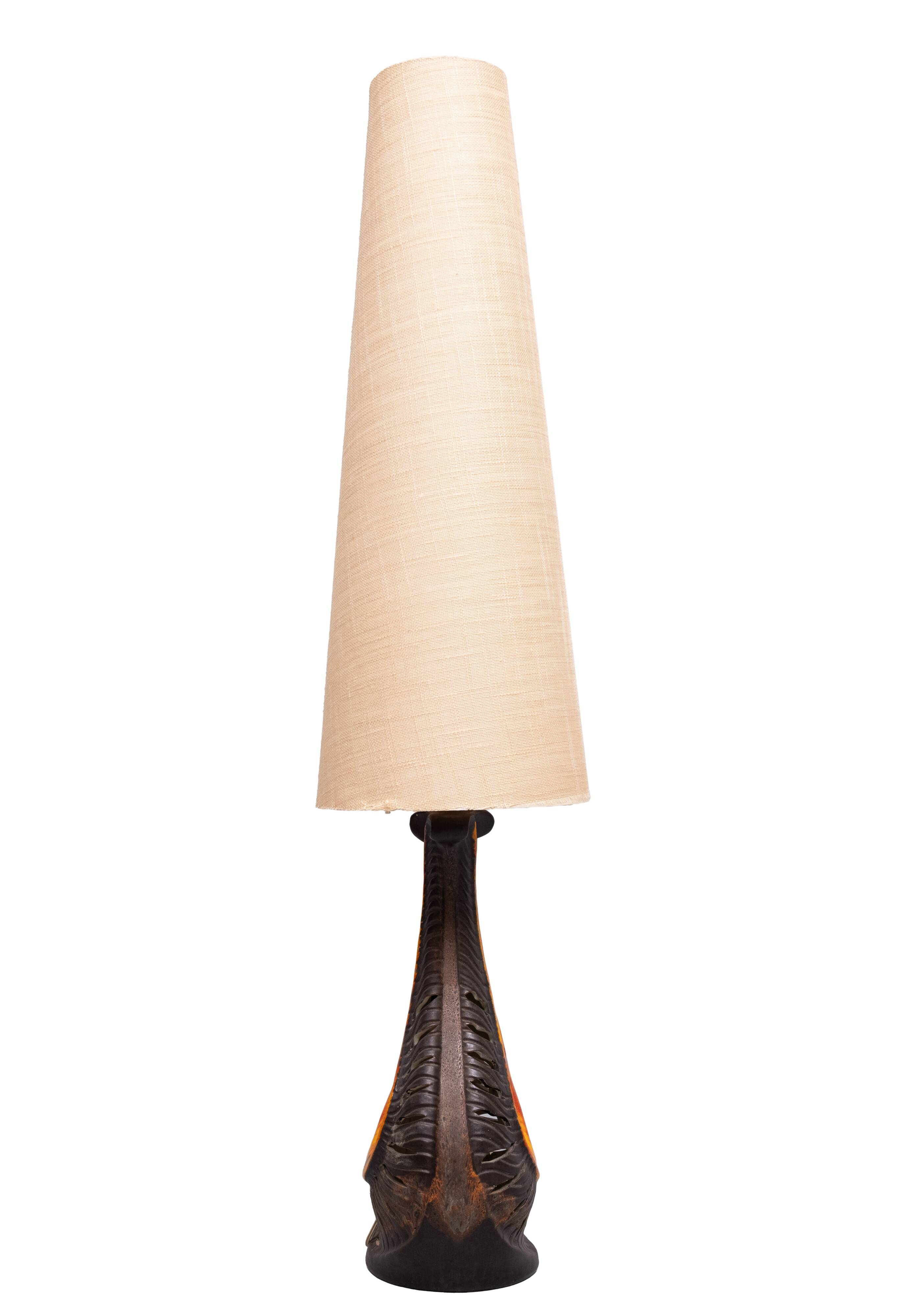 Large Fat Lava Ceramic Floor lamp by Walter Gerhards for West Germany 1970s