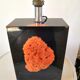 Resin lamp inclusion coral red design 70s