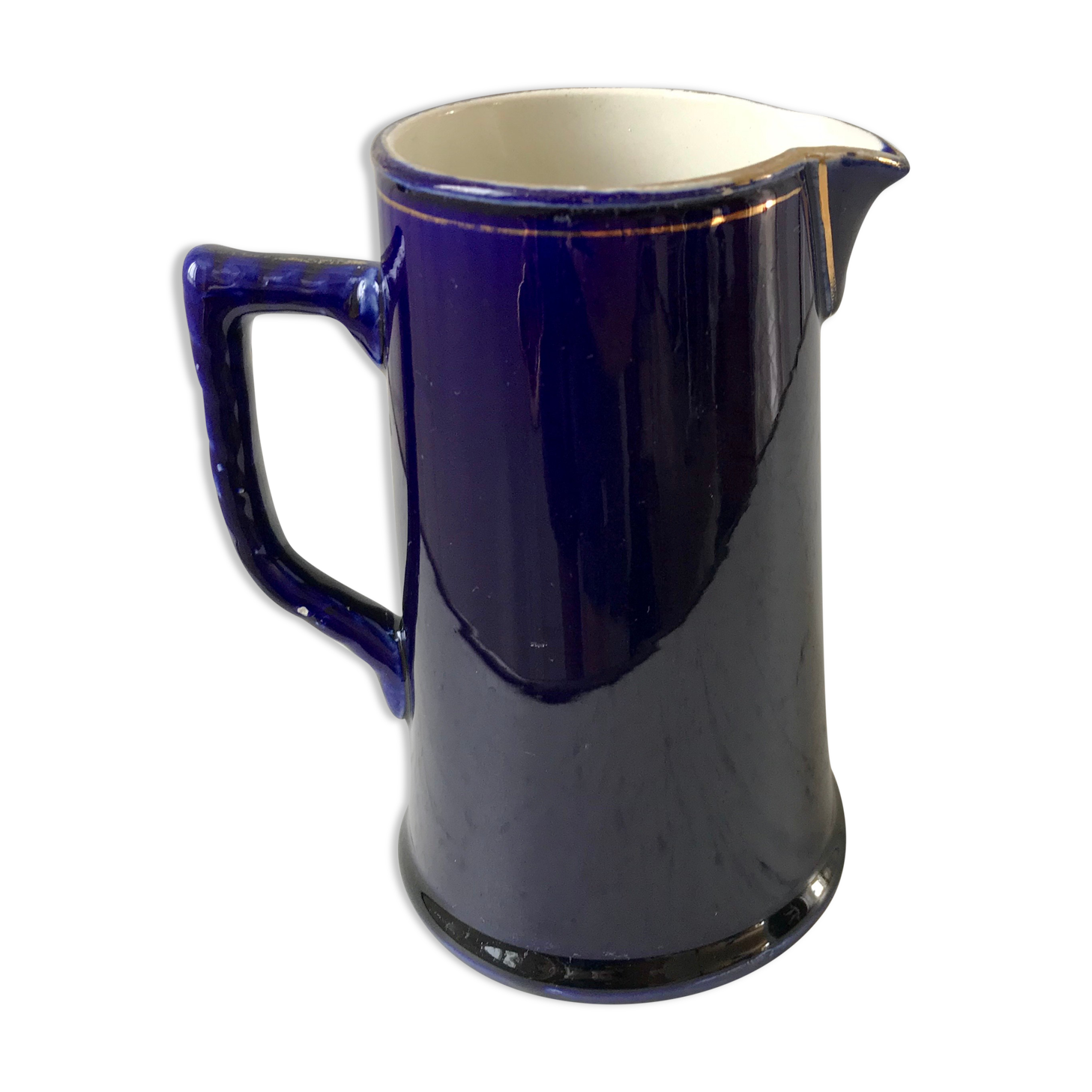 Milk pot blue king Salins art deco 30s