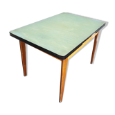 Table extensible bois et vinyle vert de Chine
