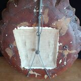 Painted oval plaster mirror