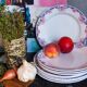 Nine Sarreguemines earthenware dessert plates, Brunoy service, 1940s