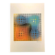 Lithograph by Victor Vasarely, limited edition numbered, 1970s.