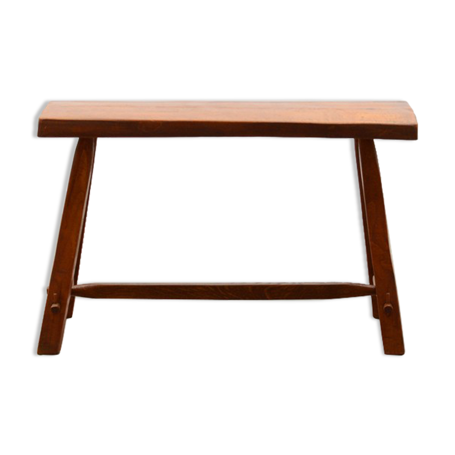 Wooden brutalist bench, France 70s.