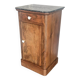 Walnut bedside table with a black marble top – late 19th century.