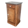 Walnut bedside table with a black marble top – late 19th century.