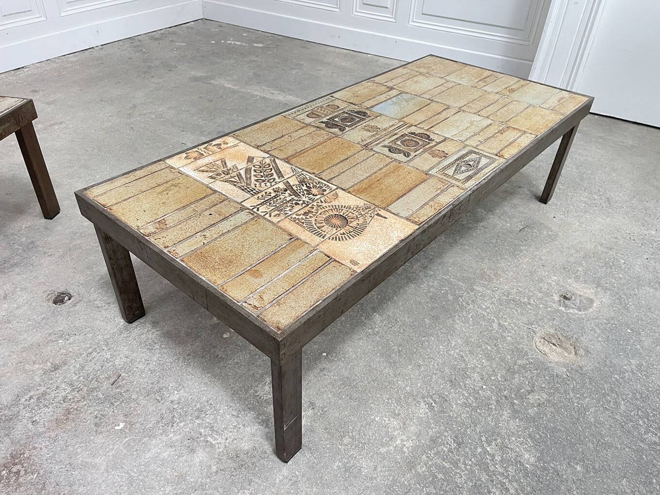 Roger Capron coffee table ocher tones