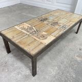 Table basse Roger Capron tons ocres