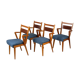 Ash & walnut dining chairs from Jitona Sobeslav, 1950