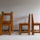 Chaises paillées en orme massif