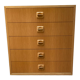 Chest of drawers with 5 drawers in light oak, Danish production from the 60s/70s.