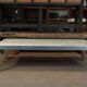 Aluminum and marble coffee table from the 1970s