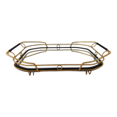 Plateau miroir art déco laiton et scoubidou