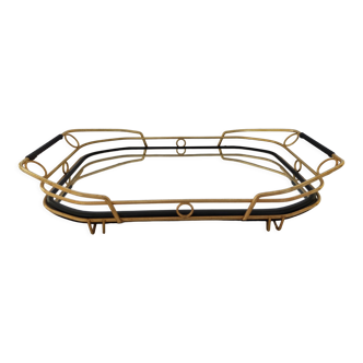 Art deco mirror tray brass and scoubidou
