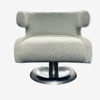 Fauteuil design pivotant des années 50 entièrement retapissé