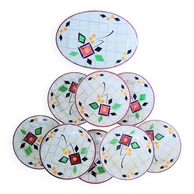 8 assiettes Creil Montereau modèle Fanchon