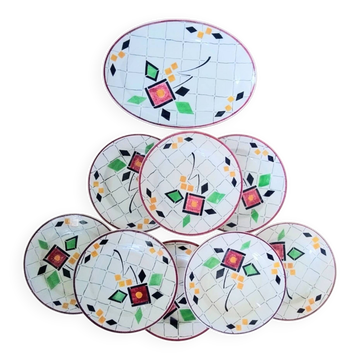 8 plates Creil Montereau model Fanchon