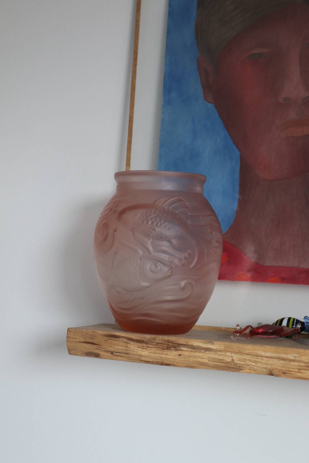 Art Deco vase by Souchon Neuvesel with a fish design.